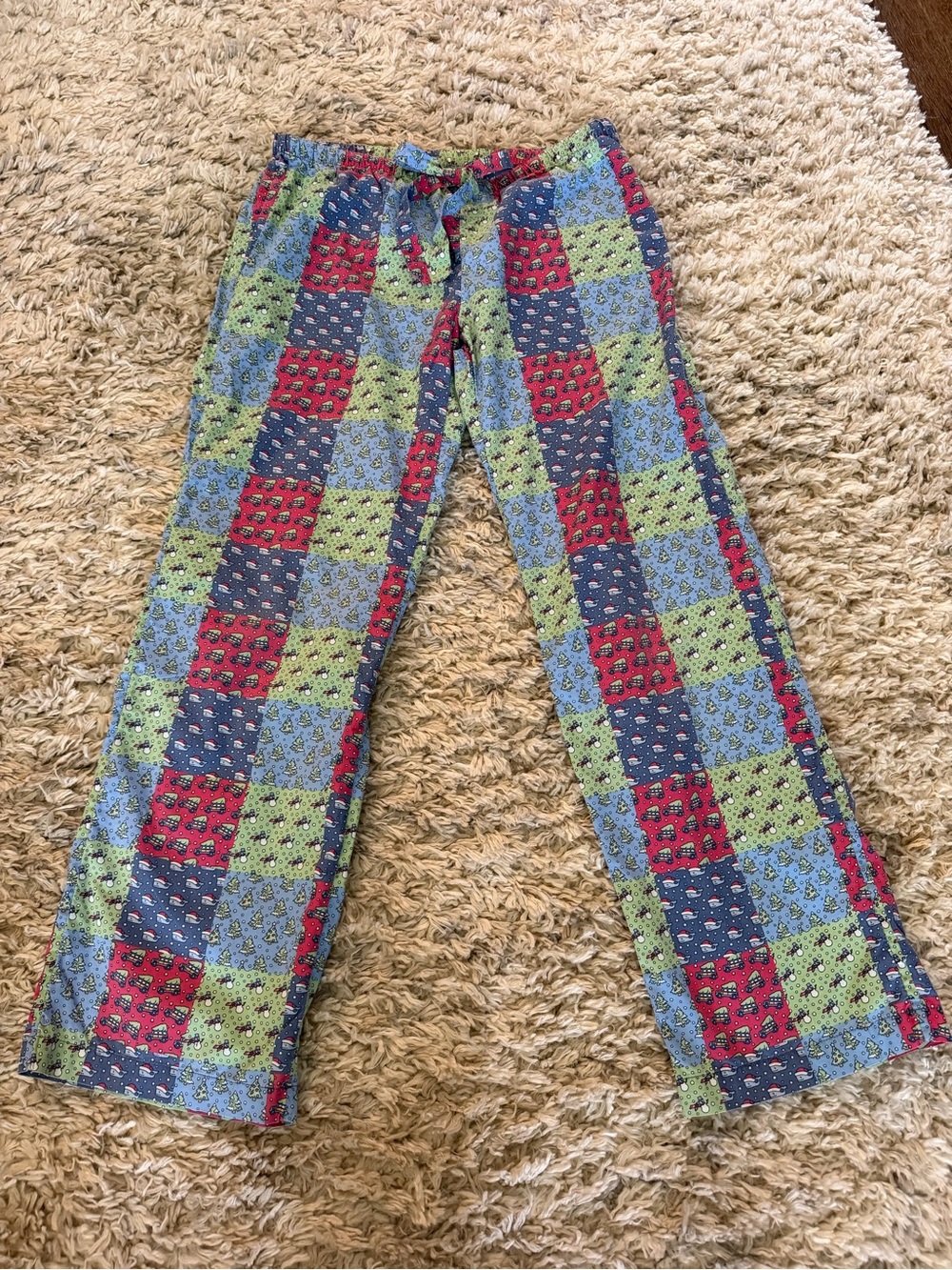 Vineyard Vines Christmas Patchwork Pajama Pants Women’s Small 100% Cotton